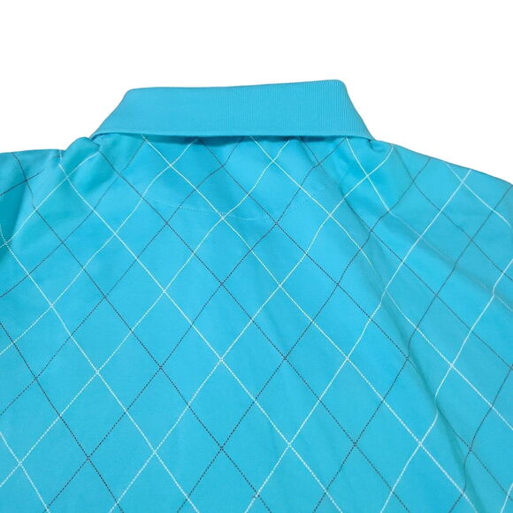 Jos A Bank Leadbetter Mens Golf Polo Blue Size M Cotton Blend Short Sleeve - Picture 10 of 12